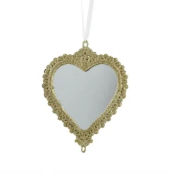 Suspension de Noël (H14 cm) Cœur bohème Or