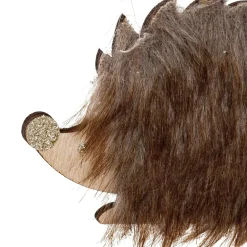 Suspension de Noël (H12 cm) Hérisson douce fourrure Brun