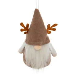Suspension de Noël (H16 cm) Lutin petit renne Marron clair