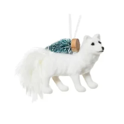 Suspension de Noël (H7 cm) Renard filou Blanc