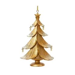 Suspension de Noël (H12 cm) Sapin scintillant Doré