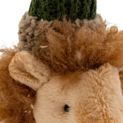 Suspension de Noël (H15 cm) Tête de Hérisson Marron clair