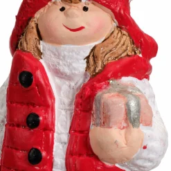 Suspension de Noël terre cuite (H8 cm) Chérubine Rouge