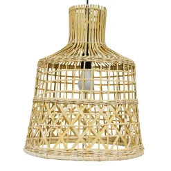 Suspension lumineuse ajourée en bambou (H50 cm) Pampelune Naturel
