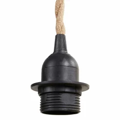Suspension lumineuse chanvre (H90 cm) Corde Naturel et noir