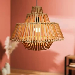 Suspension lumineuse design en bambou (D50 cm) Cabrera Naturel