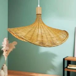 Suspension lumineuse en bambou (D55 cm) Kalahari Naturel