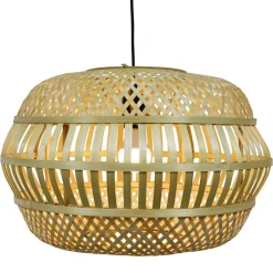 Suspension lumineuse en bambou ajouré (D50 cm) Manresa Naturel