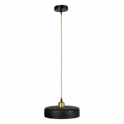 Suspension lumineuse en ciment (D25 cm) Portland Noir