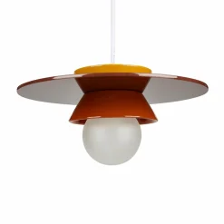 Suspension lumineuse en céramique (D26 cm) Bagliore Orange