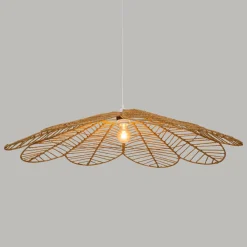 Suspension lumineuse en corde (D98 cm) Fleur Folk Naturel