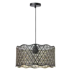 Suspension lumineuse en métal (D30 cm) Farah Noire
