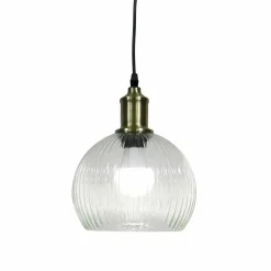 Suspension lumineuse en verre (D20 cm) Velden Transparent