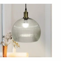 Suspension lumineuse en verre (D30 cm) Velden Transparent