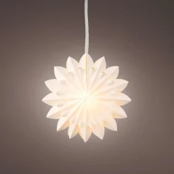 Suspension lumineuse papier LED (D40 cm) Origami Floralia Blanc