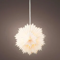 Suspension lumineuse papier LED (D40 cm) Origami Star Blanc chaud