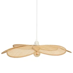 Suspension lumineuse pétales bambou (D62 cm) Rym Naturel