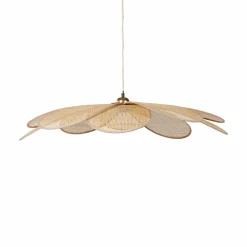 Suspension lumineuse pétale Bambou (D90 cm) Horizonte Naturel beige