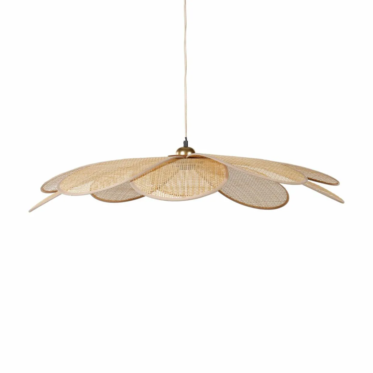 Suspension lumineuse pétale Bambou (D90 cm) Horizonte Naturel beige