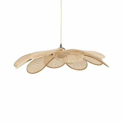 Suspension lumineuse pétale Bambou (D60 cm) Horizonte Naturel beige