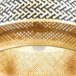 Suspension lumineuse ronde en bambou (D53 cm) Oviedo Noir et naturel