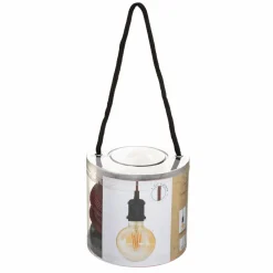 Suspension lumineuse simple (H120 cm) Noir et cordon rouge