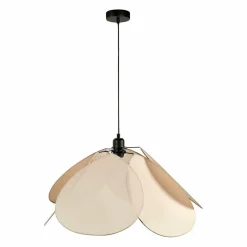 Suspension lumineuse tissu Pétale (D69 cm) Luminosa Taupe clair