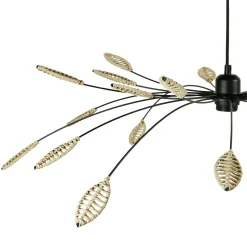 Suspension métal et pétales (D80 cm) Ellisse Noir et beige