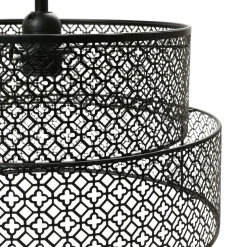 Suspension ronde métal marocaine (D34 cm) Gigogne Noir