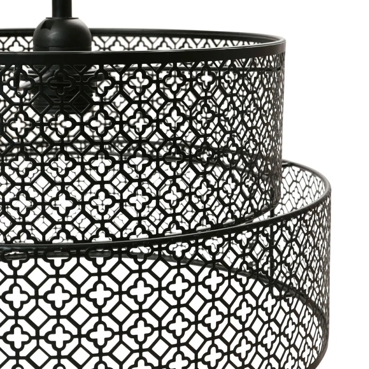 Suspension ronde métal marocaine (D34 cm) Gigogne Noir