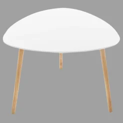 Table à café en bois (H45 cm) Mileo Polygone Blanche