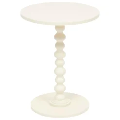 Table à café ronde en bois (H50 cm) Alix Ivoire