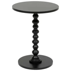 Table à café ronde en bois (H50 cm) Alix Noir