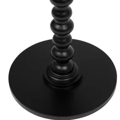 Table à café ronde en bois (H50 cm) Alix Noir