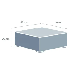 Table basse de jardin carrée en résine tressée Palma Gris