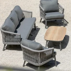 Table basse de jardin rectangulaire en aluminium Amalfi Gris anthracite