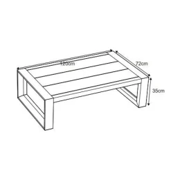 Table basse de jardin rectangulaire en alumininum (120 x 72 cm) Elba Gris anthracite
