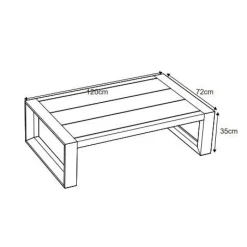 Table basse de jardin rectangulaire en alumininum (120 x 72 cm) Elba Gris anthracite