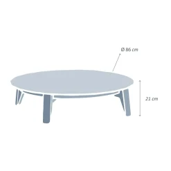 Table basse de jardin ronde (D86 cm) Monte Carlo Blanc
