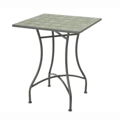Table bistrot carrée fixe en mosaïque (58 x 58 cm) Aveiro Gris et vert olive