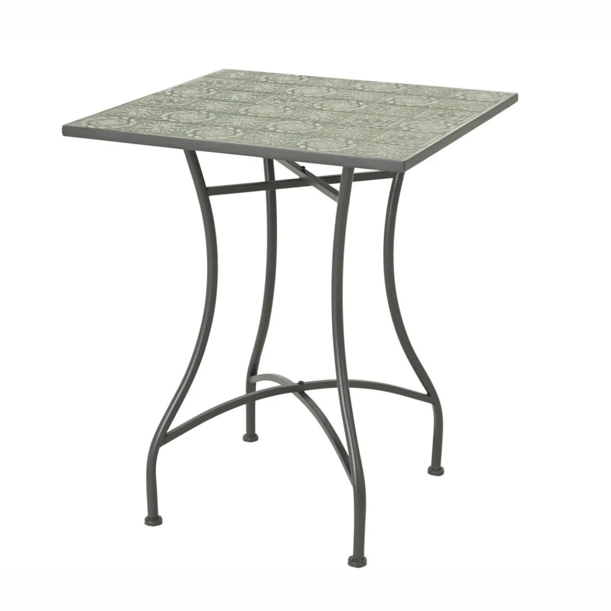 Table bistrot carrée fixe en mosaïque (58 x 58 cm) Aveiro Gris et vert olive