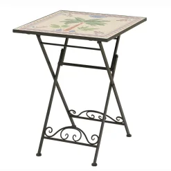 Table bistrot carrée pliable en mosaïque (58 x 58 cm) Havana Brun