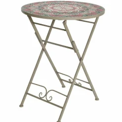 Table bistrot mosaïque Narbonne Taupe et rose