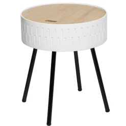 Table coffre en bois (H45 cm) Shiro Blanche