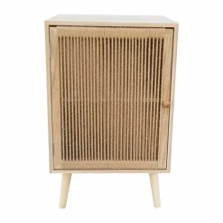 Table d'appoint bois et corde de chanvre (H65 cm) Manille Beige