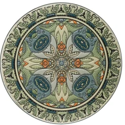 Table d'appoint ronde en mosaïque (H46 x D39 cm) Cancùn Vert sauge