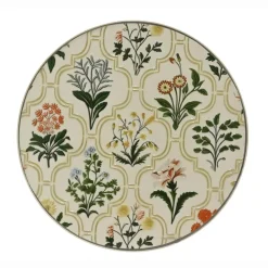 Table d'appoint ronde en mosaïque (H46 x D39 cm) Coimbra Crème