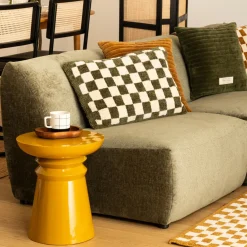 Table d'appoint totem métal (H43 cm) Jaya Jaune moutarde