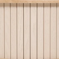 Table de chevet ronde en bois (H54 cm) Nysos Crème