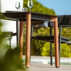 Table de jardin carrée en aluminium 2 places (76 x 76 cm) Monte Carlo Gris anthracite